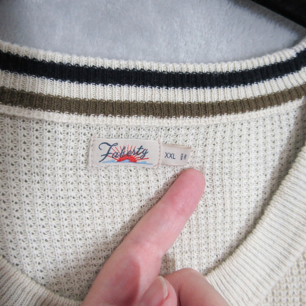 Faherty XXL Womens Crew Neck Striped Pullover Sweater Organic Cotton Cashmere - Picture 6 of 10